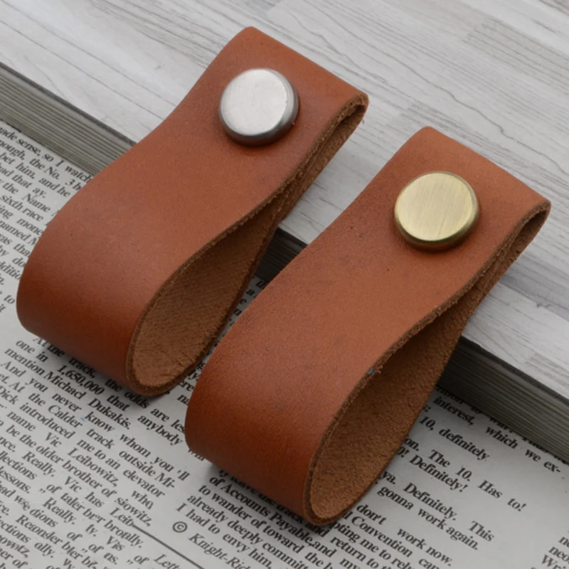 Leather Pull Handle Replacement For Doors Cabinets Cupboards Knob DIY Craft UK