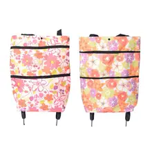 Домашняя складная сумка для покупок на колесиках портативная телескопическая Экологичная хозяйственная сумка для покупок ручная Складная Сумочка