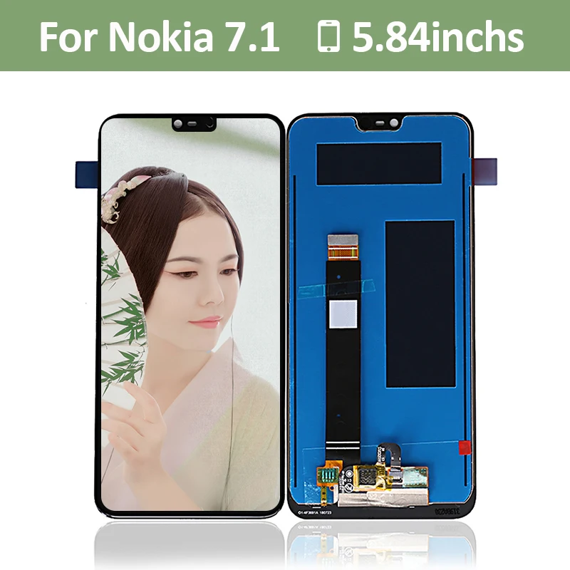 

for Nokia 7.1 LCD with Touch Screen Digitizer Assembly Pantalla for Nokia 7.1 Display with Sensor 5.84" 100% Test Free Shipping
