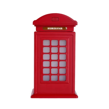 

DC 5V USB Air Humidifier Aromatherapy Essential Oil Diffuser with LED Light Telephone Booth Shape Ultrasonic Cool Mist Maker