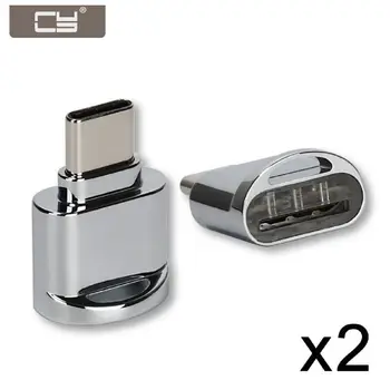 

CYDZ USB-C USB 2.0 Type C to Micro SD SDXC TF Card Reader Adapter for Laptop & Cell Phone 2pcs