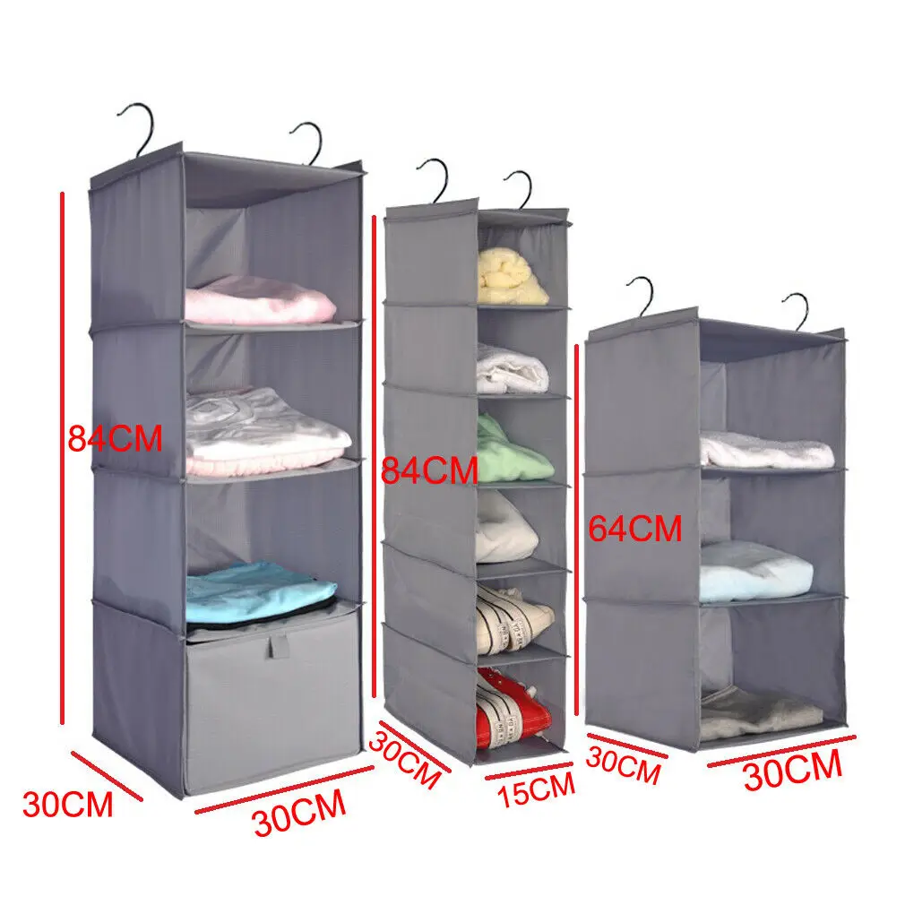 3/4/6 layers Foldable Wardrobe Hanging Storage Bag Clothes Hangers Holder Portable Organizer Hang Hanging Closet Organizer