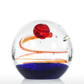 

TOOARTS Glass Star Ball Decoration Craft Glass Sculpture Hand Blown Art Glass Table Top Sculpture Paperweight Home Decoration