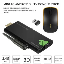 Docooler V21 Android 5,1 tv Dongle tv Stick четырехъядерный RK3229 1G/8G Bluetooth USB мини-ПК Miracast DLNA Airplay WiFi tv Stick