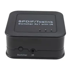 SPDIF/TosLink Цифровой оптический аудио коммутатор 3x1 + IR Extender Line + пульт дистанционного управления