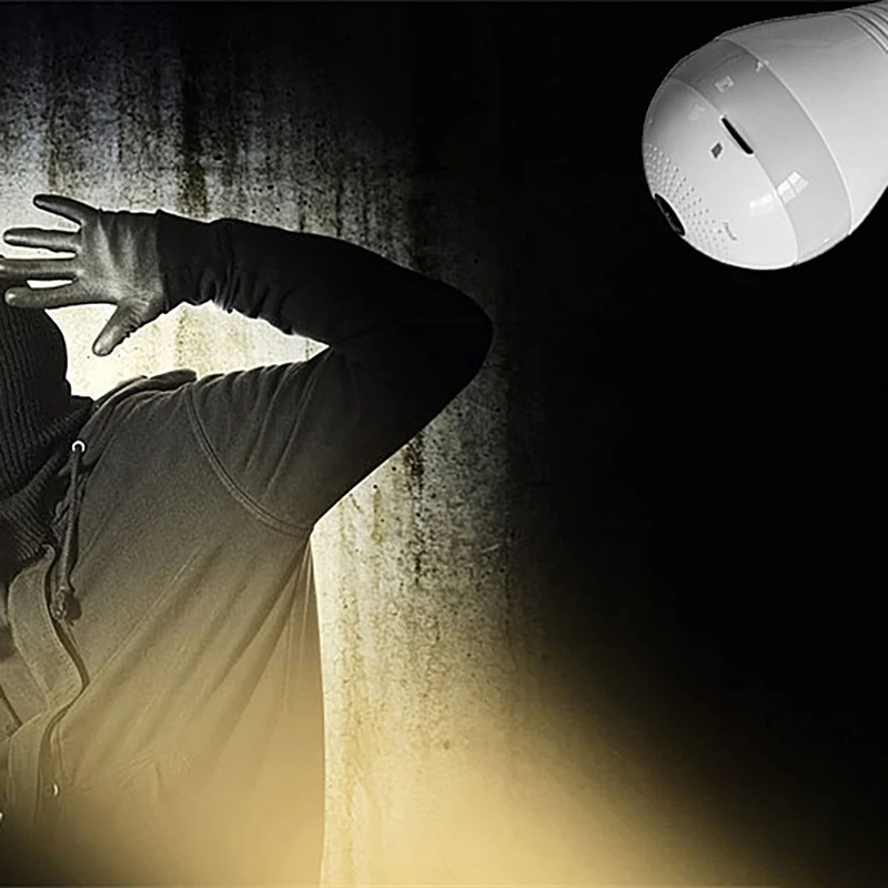 Camera Panoramic Night Vision LampBulb Light Wireless Camera-Wifi 360 Degree Security  Mini Camera Wifi Camera Security Camera