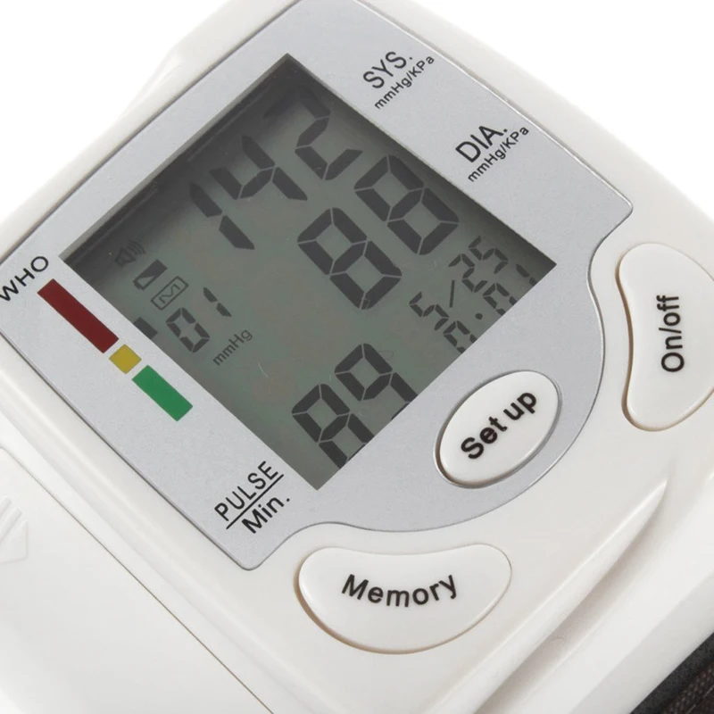 

Household Blood Pressure Automatic Digital LCD Display Wrist Blood Pressure Monitor Heart Beat Rate Pulse Meter Measure