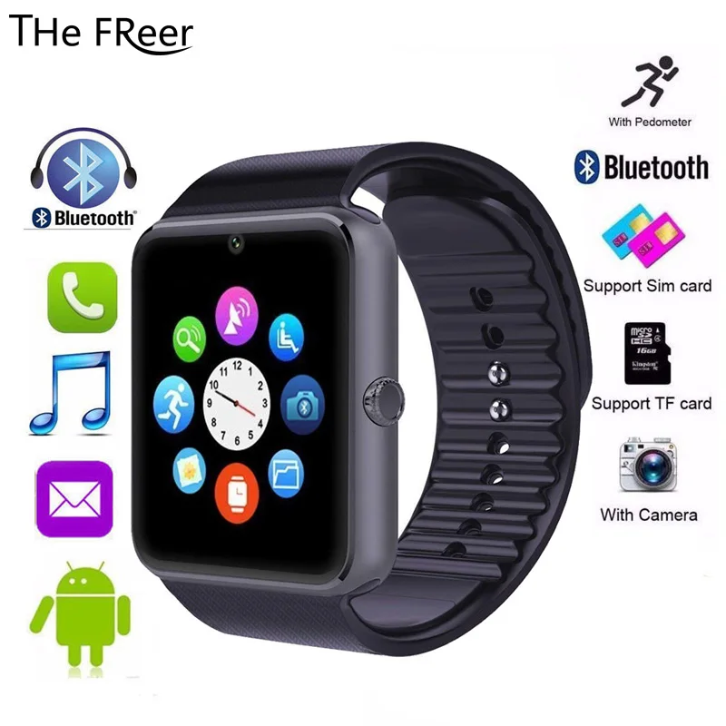 

Bluetooth Smart Watch Men GT08 With Touch Screen Big Battery Support TF Sim Card Camera For IOS Android xiaomi Phone Smartwatch