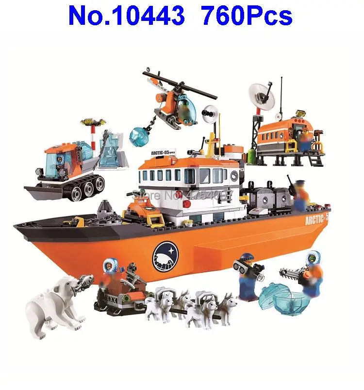 

10443 760pcs Urban Arctic Icebreaker Bela Compatible 60062 Building Block Toy