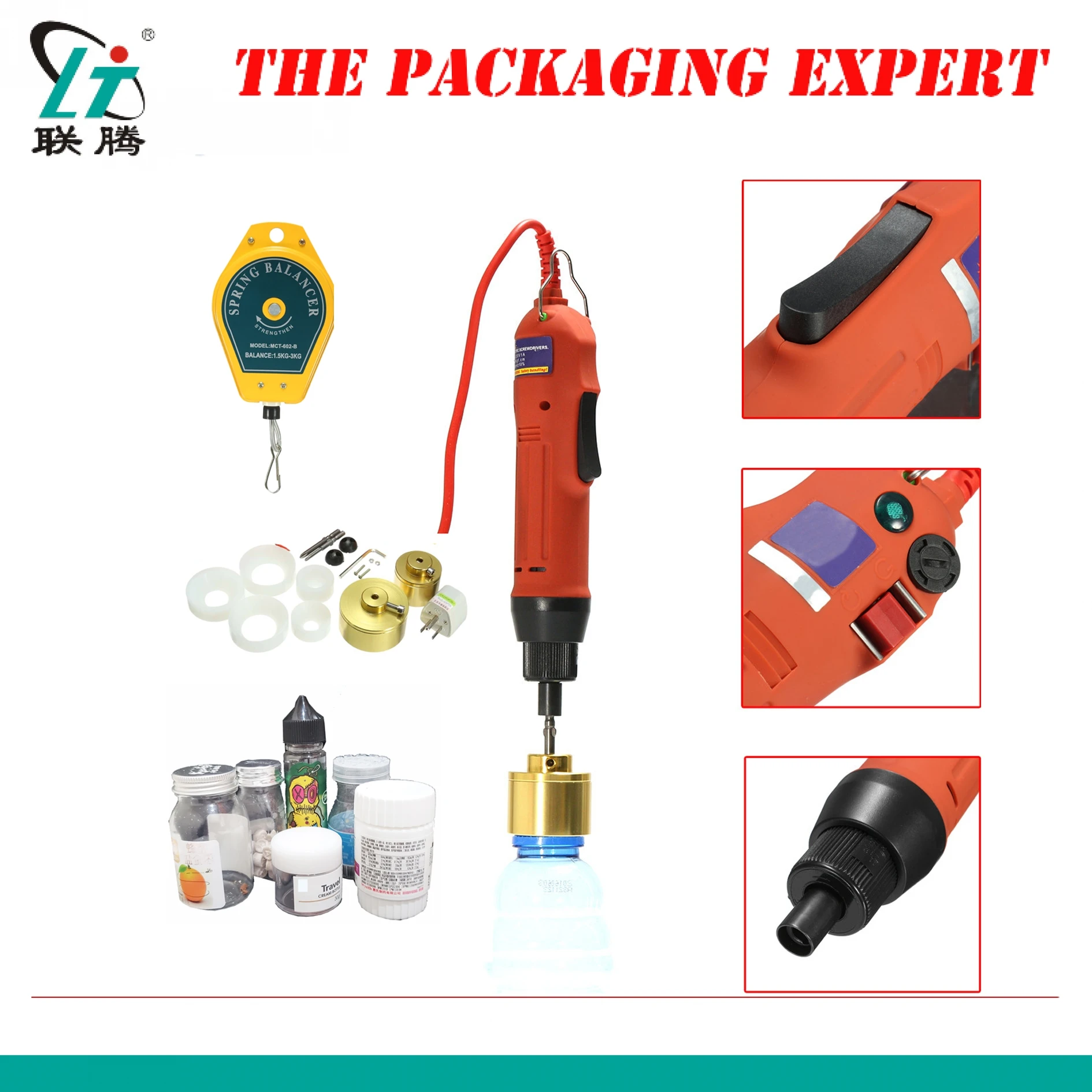 

Portable Capping Machine Handheld Manual Screw Capper Bottle Cap Lid Sealing Electric 10-50mm Cover Screwing Tools Free Shipping