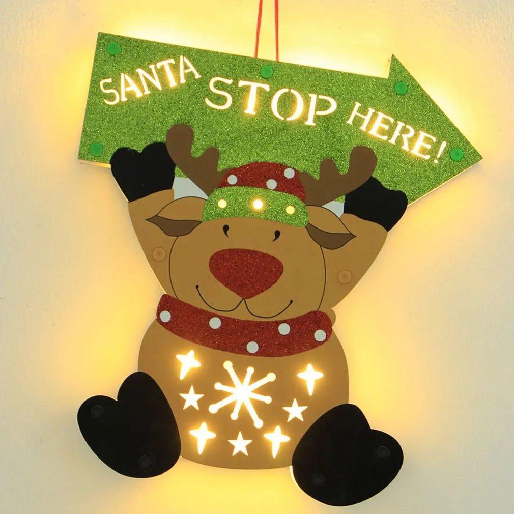 

Christmas LED Electronic Cartoon Pattern Christmas Deer Illuminated Signage Festival Venue Christmas Tree Accessories