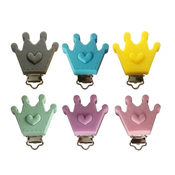 

5PCS Silicone Heart Pacifier Clips DIY BPA Free Baby Pacifier Dummy Teether Soother Nursing Sensory Jewelry Toy Clips
