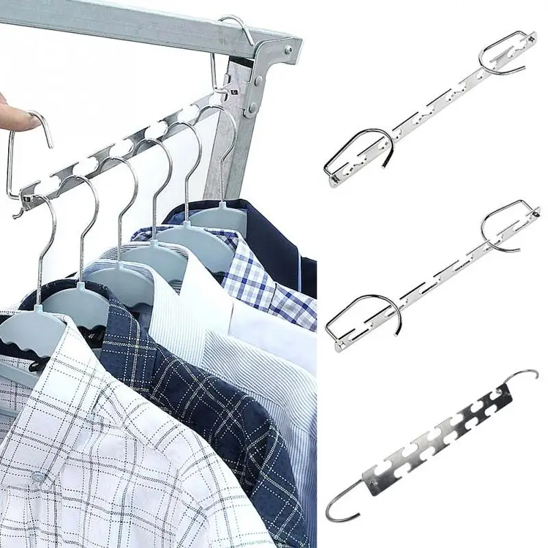 

1Pcs 37cm Multifunctional Space Saving Metal Hangers with Hook Magic 6 Hole Clothes Closet Organizer Iron Clothes Drying Rack