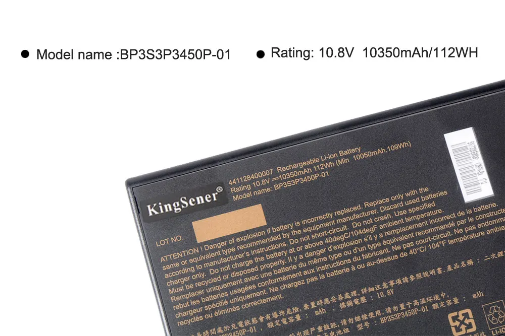 Аккумулятор KingSener для ноутбука Getac X500 10 8 В 10350 мА · ч V100 V1010 V200 M230 441128400007 33 01PI