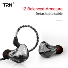TRN X6 6BA драйвер в ухо наушник сбалансированная арматура HIFI монитор бег спортивные наушники с 2PIN съемный кабель наушники