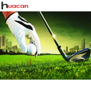 

Huacan 5D Diamond Painting Full Display Landscape Golf Diamond Embroidery Full Square Cross Stitch Rhinestones Decor Home Gift