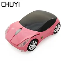 CHUYI мини 3D Автомобильная беспроводная мышь 1600 dpi USB оптическая компьютерная мышь дети милый розовый автомобиль Mause для девочки ноутбук Laptop персональный компьютер