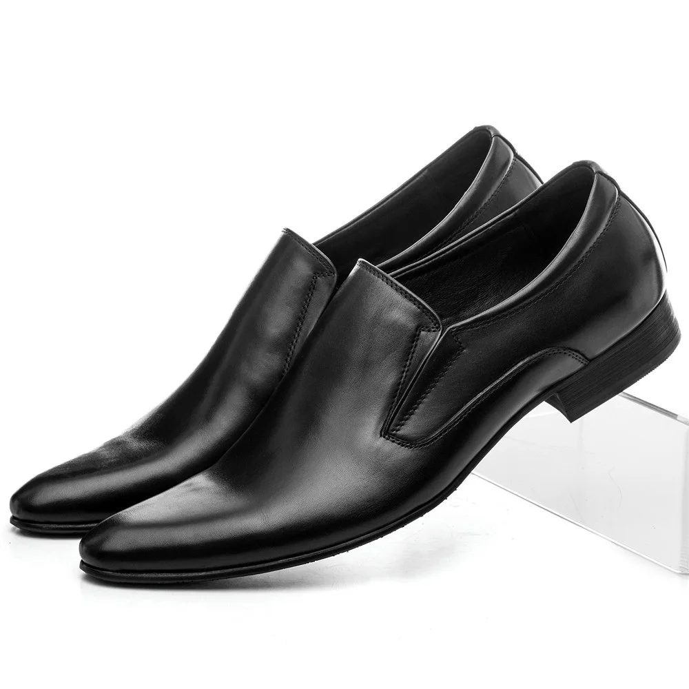 

Large Size Eur45 Black / Tan / Brown Dress Shoes Mens Wedding Groom Shoes Genuine Leather Loafers Mens Business Shoes