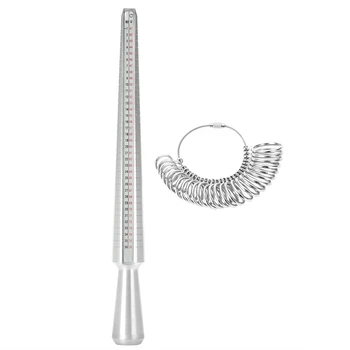 

New Standard Finger UK Ring Sizer Gauge / Ring Mandrel Sizing Measuring Stick Jewelry Size Metal Silver Measure Tool Equipments