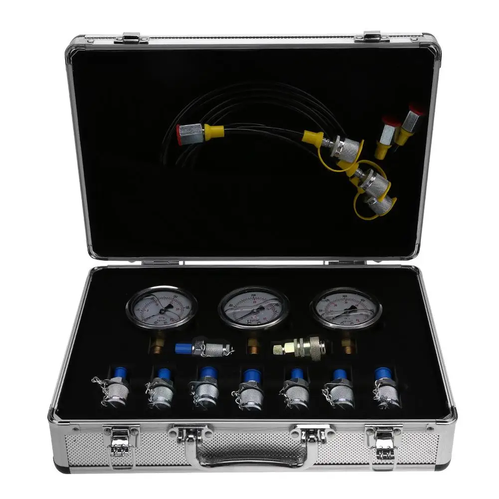 Excavator Hydraulic pressure Test Kit with Testing Point Coupling and Gauge Hydraulic Pressure Gauge Hydraulic Tester