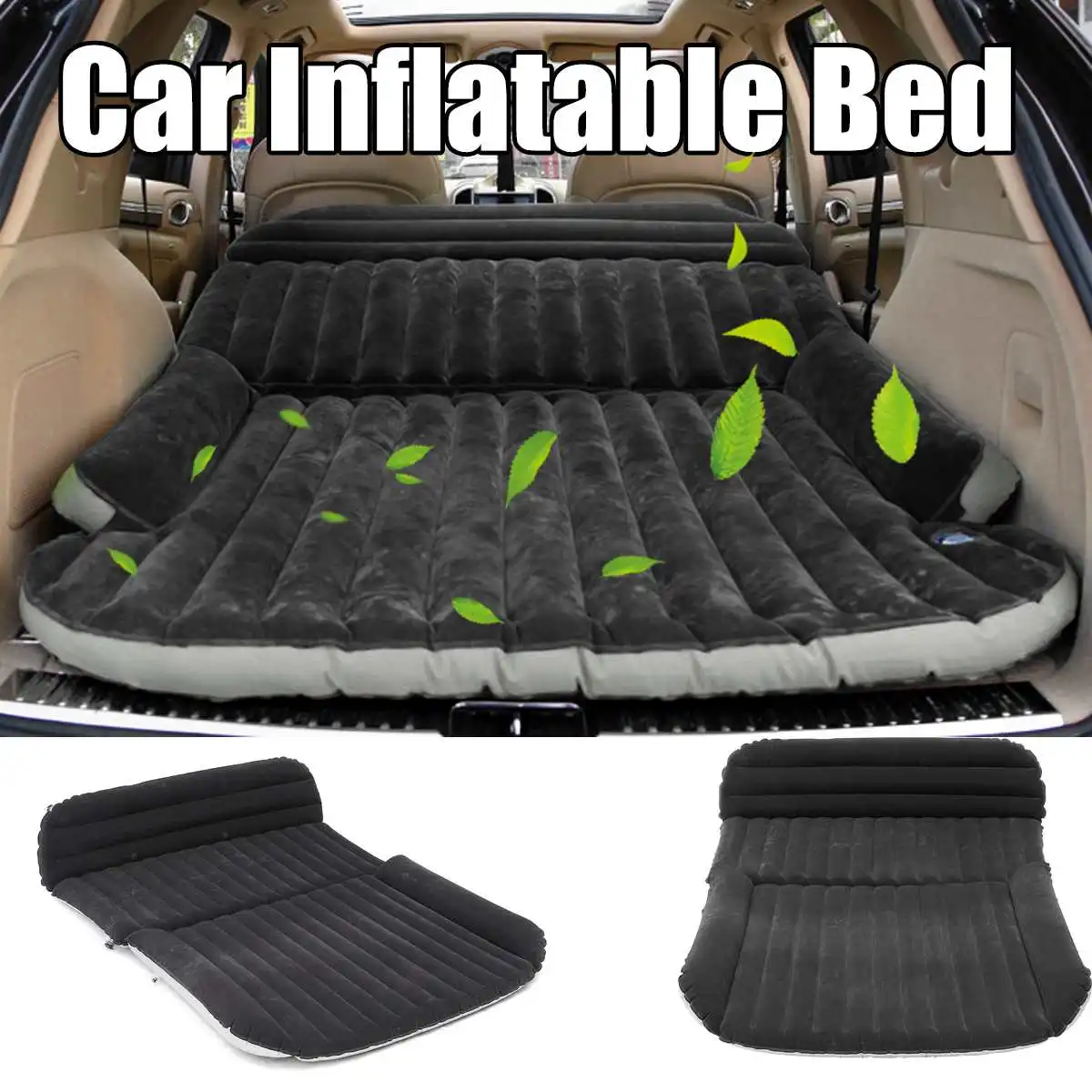 

Folding Portable Universal Car Travel Inflatable Bed Flocking Car Air Mattress Plug Air Pump For Outdoor Camping Travel Pad