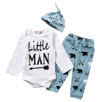 

0-18M Infant Newborn Baby Boy Jumpsuit Playsuit Romper Bodysuit+Pants Outfit Set