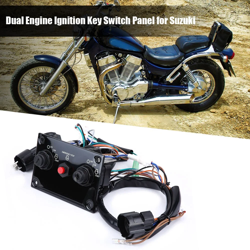

Dual Engine Ignition Key Switch Panel Switch Assembly Dual key switch panel Universal for Suzuki outboard engines 37100-96j24