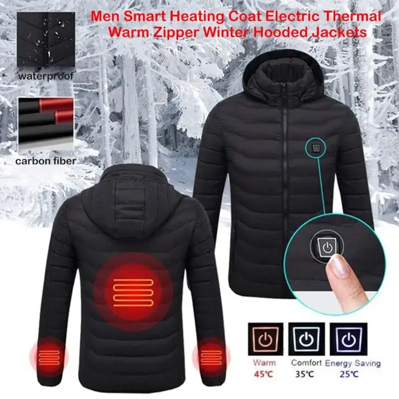 2018 Men Smart Electric Heating Coat Ourdoor Heating USB Thermal Warm Clothing Zipper Winter Casual Hooded Men Jackets Overcoat 2018 Men Smart Electric Heating Coat Ourdoor Heating USB Thermal Warm Clothing Zipper Winter Casual Hooded Men Jackets Overcoat
