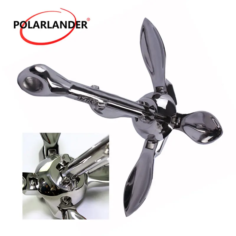 

Boat Folding Grapnel Anchor, Stainless Steel, Durable Docking Hardware for Marine Yacht, Marine Accessories, 0.7 kg, 1 Pc