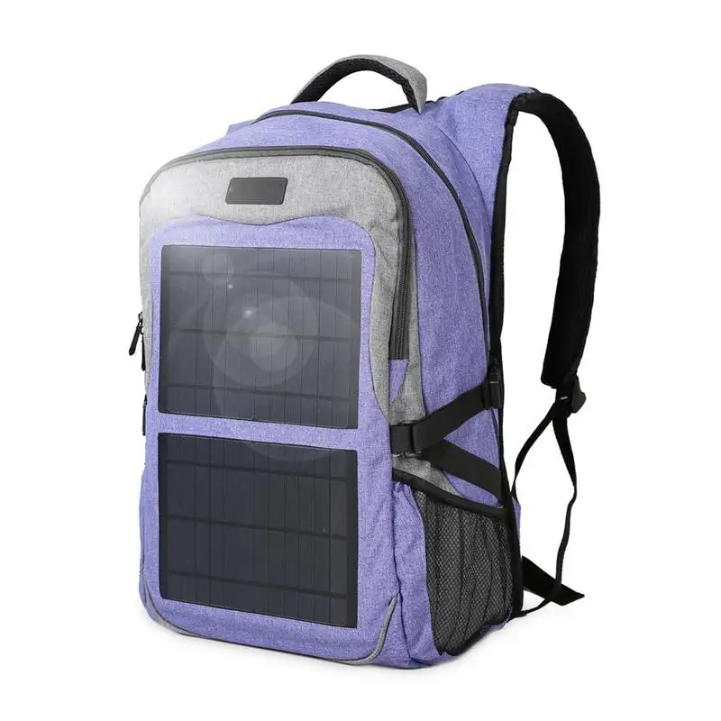 

USB Solar Powered Charge Backpack for Men Women 5V 12W with high efficiency battery Waterproof Travel Mountaineering Backpack