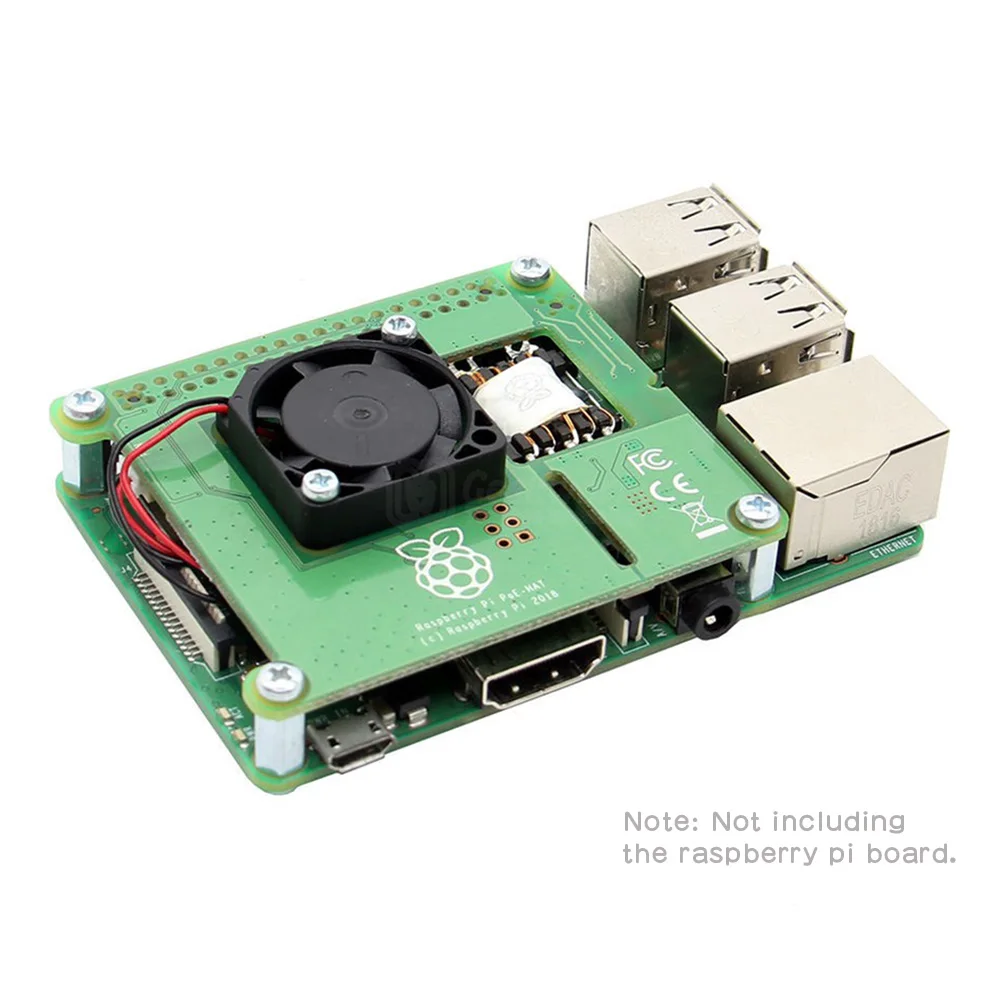 Raspberry Pi 3 B + PoE HAT IEEE802.3af 5 в 2.5A выходная мощность по Ethernet Плата расширения вентилятор