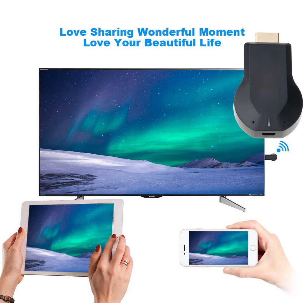 KEBIDUMEI для Anycast M2 Plus Miracast Chome Cast беспроводной 1080p Hdmi Tv Stick Адаптер Wifi Дисплей приемник