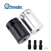 ESPEEDER Universal 3 Port Aluminum Reservior Oil Catch Can Baffled Breather Fuel Tank Can Air Separator Car Racing Engine Parts chrome aluminum double hole 19mm oil catch tank racing oil can catch tank can oil catch tank oil catch can