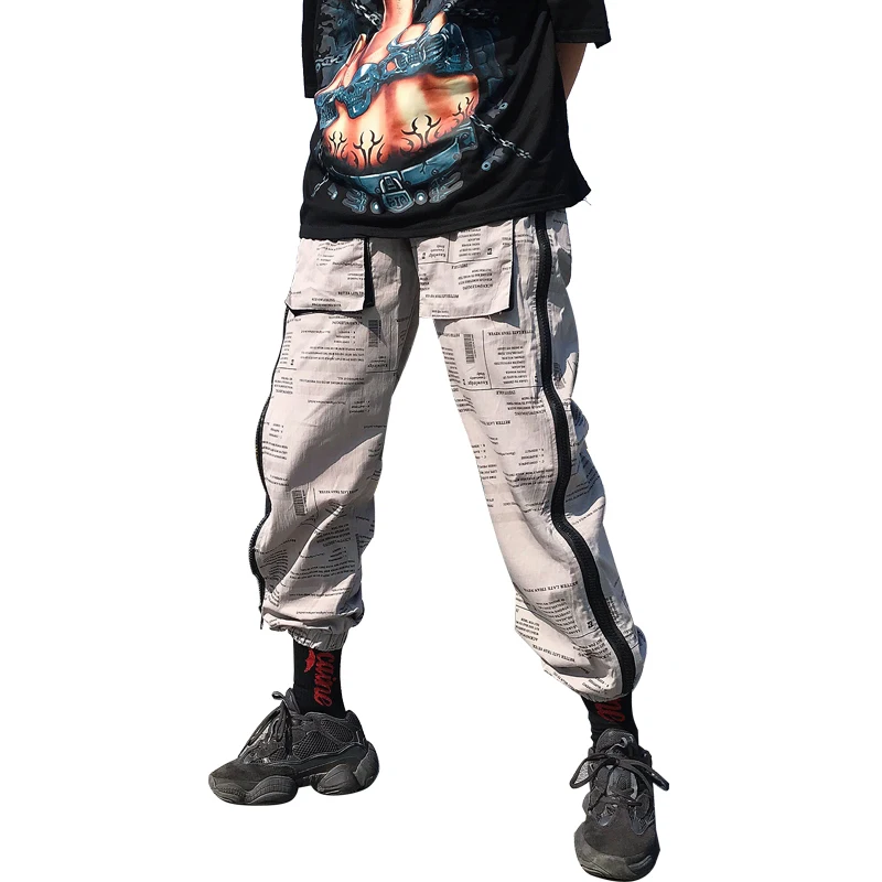 Men's Trousers 2019 Summer New Loose Letter Printing Nine Points Pants Zipper Feet Pants Personality Youth Casual Men's Clothing Men's Trousers 2019 Summer New Loose Letter Printing Nine Points Pants Zipper Feet Pants Personality Youth Casual Men's Clothing