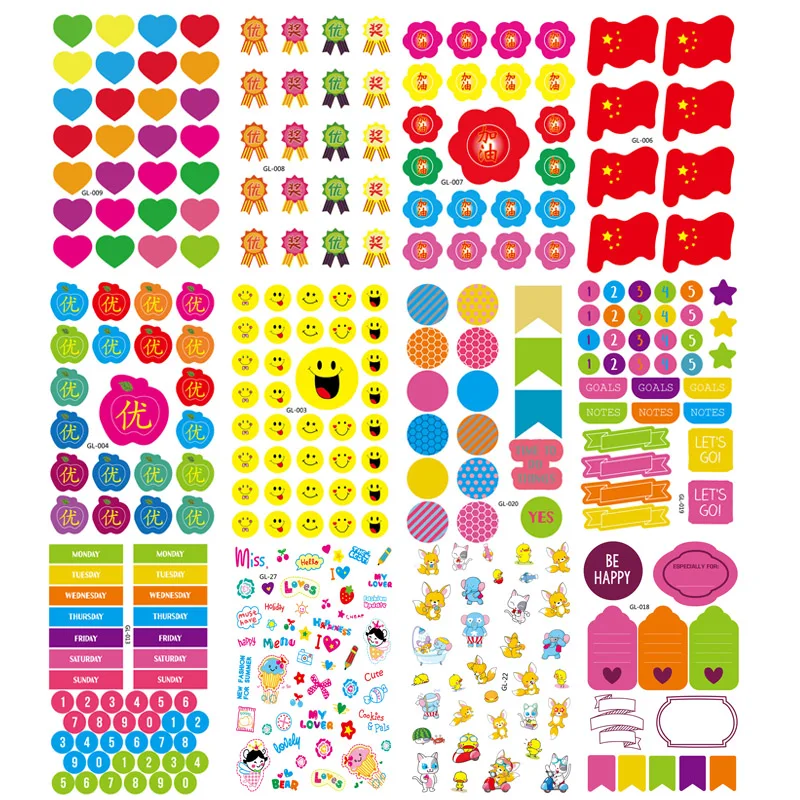 

Rainbow Personalized Home Decoration Cute DIY Glass Exquisite 5Sheets/Lot Children Diary Sticker DIY Sticker Photo Toy Sticker