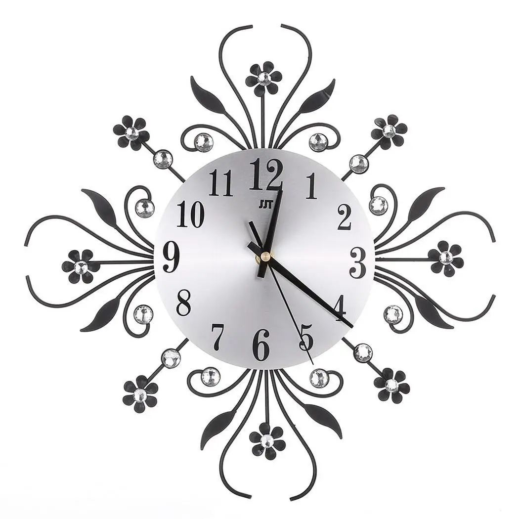 

Wall Home Floral Creative Modern Quartz 35cm Pointer etc room Living Office 16cm Decoration Clock Battery Round Bedroom