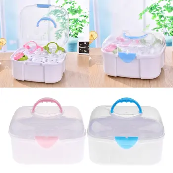 

Portable Baby Bottle Storage Box Organizer Dust Proof Drying Shelf Box Baby Milk Feeding Bottle Dryer Box Baby Accessory Product
