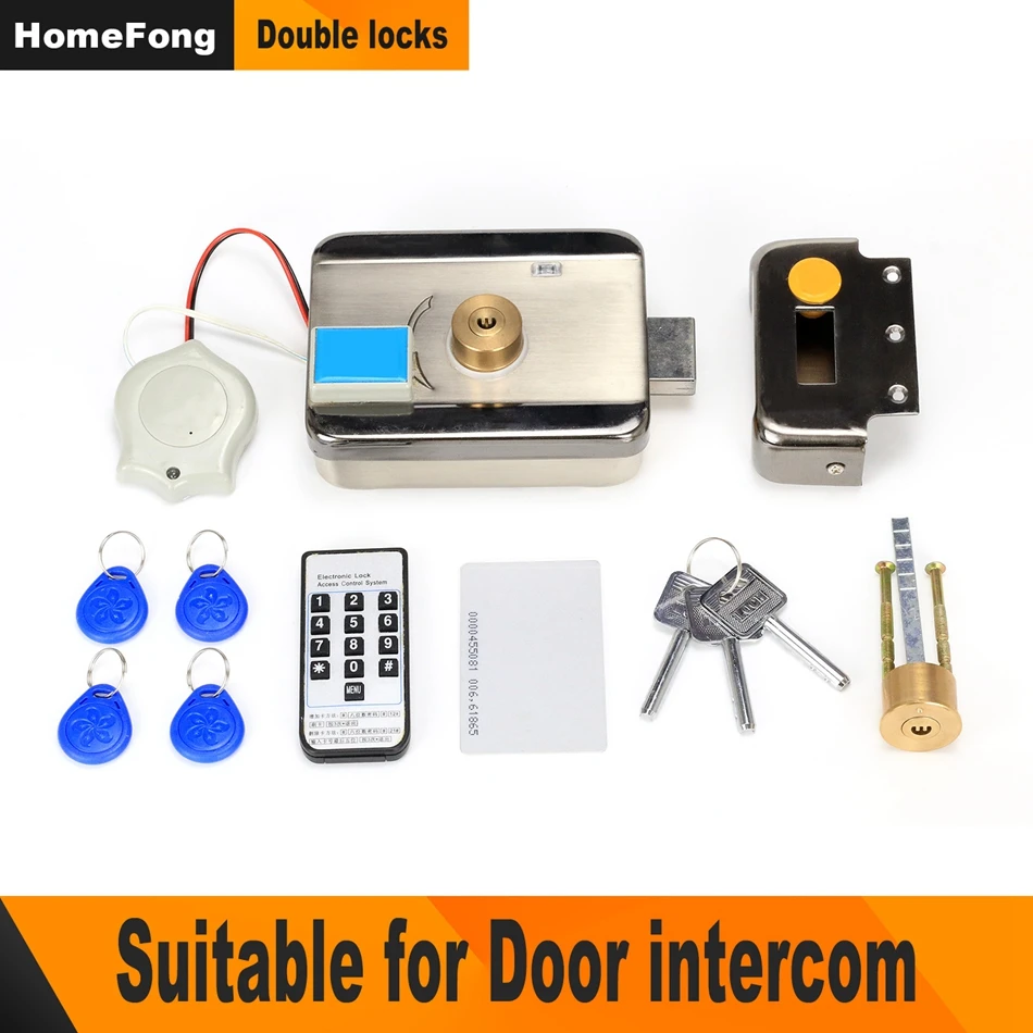 

Homefong Electronic Door Lock for Video Intercom Video Door Phone Wired Remote Unlock with Smart Card Home Security System Kit