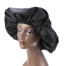 1 шт. Ночная Шапка мягкая гладкая длинная волос Регулируемый резиновый Чепчик для сна XL Ночная шапка для домашнего салона