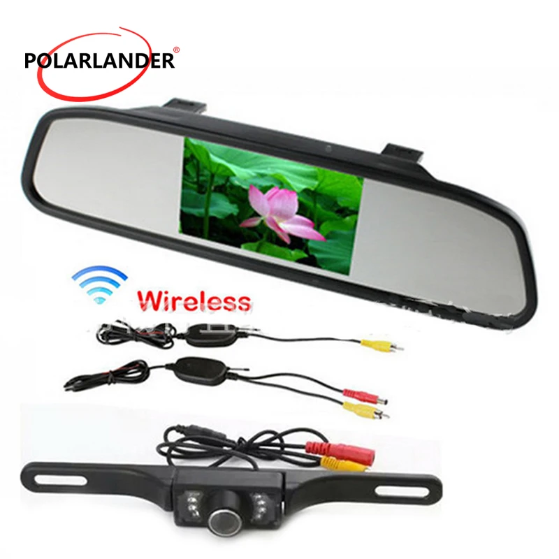 In Dash TFT LCD 4.3 inch Rearview Mirror Monitor with night vision 7LED