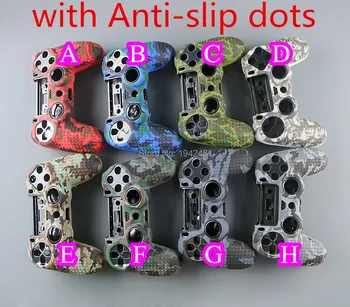 

10pcs/lot Camouflage Case Graffiti Studded Dots Silicone Rubber Gel Skin for PS4 Slim/Pro Controller Cover Case for Dualshock4
