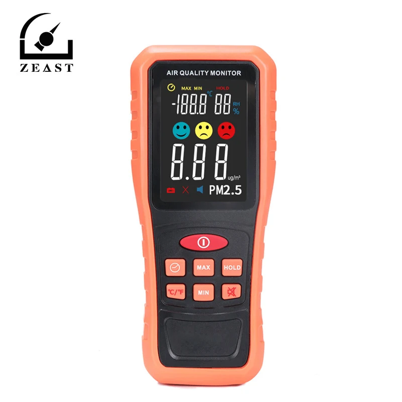 

New Handheld PM2.5 Detector Range 0~1000mg/m3 Air Quality Tester Temperature and Humidity Measurement 145mmx63x37mm