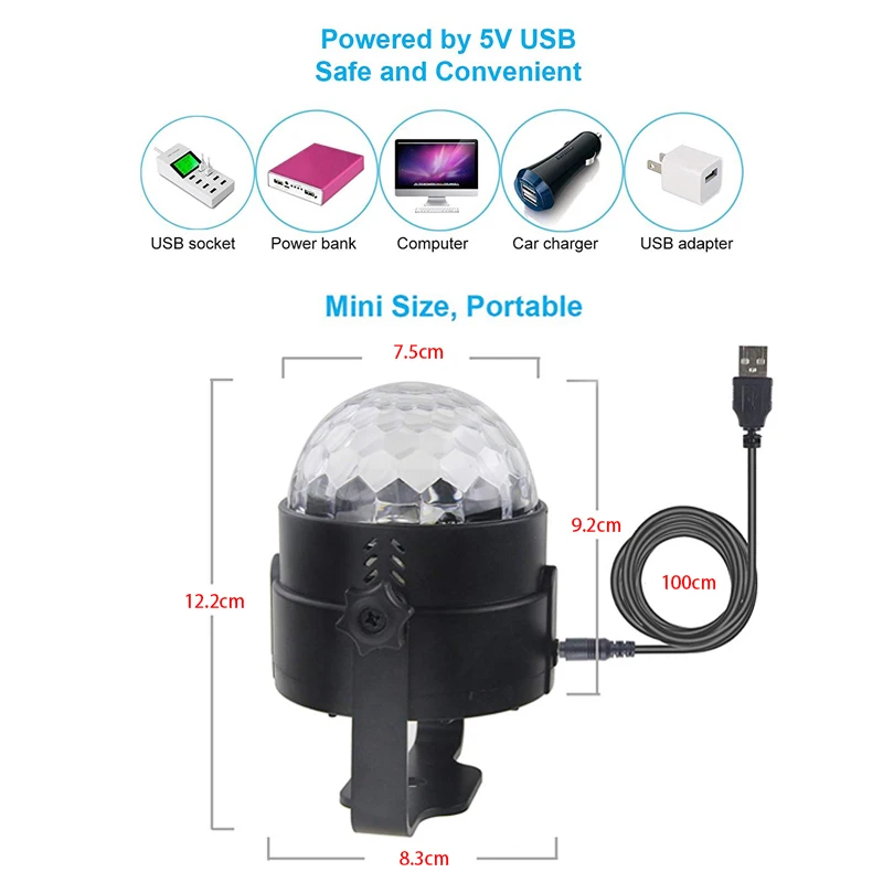 USB 5V ИК контроль красочный эффект праздничсветильник свет s музыка