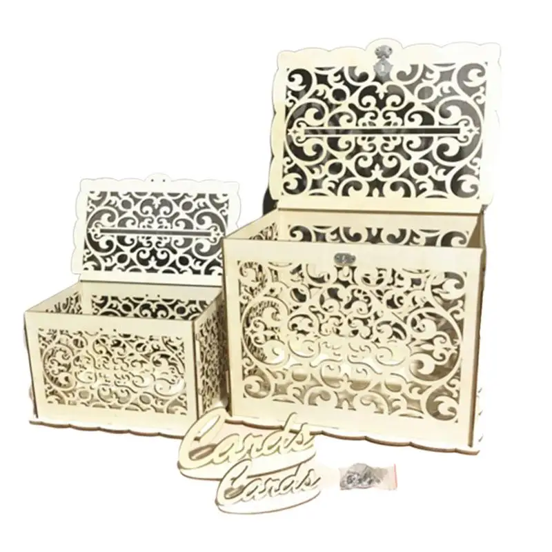 

DIY Wooden Hollowed Letter Storage Box Small Cases For Gift Wedding Cards With Lock Beech Perfect Keepsake Storage Containers