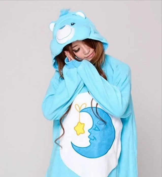 

New Blue Moon Bear Onesies Women Adult Pajamas Kigurumi Sleeping Bear Cosplay Costumes Animal Onesie Sleepwear Jumpsuit