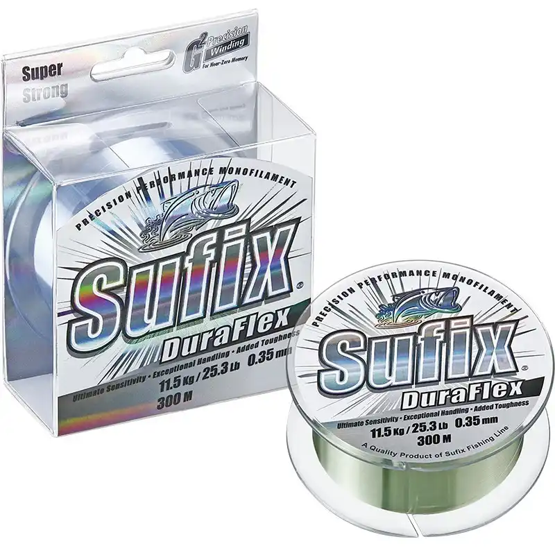 Sufix Duraflex Monofilament Line Clear 0.14-0.35mm 2.4-13kg 100-150m