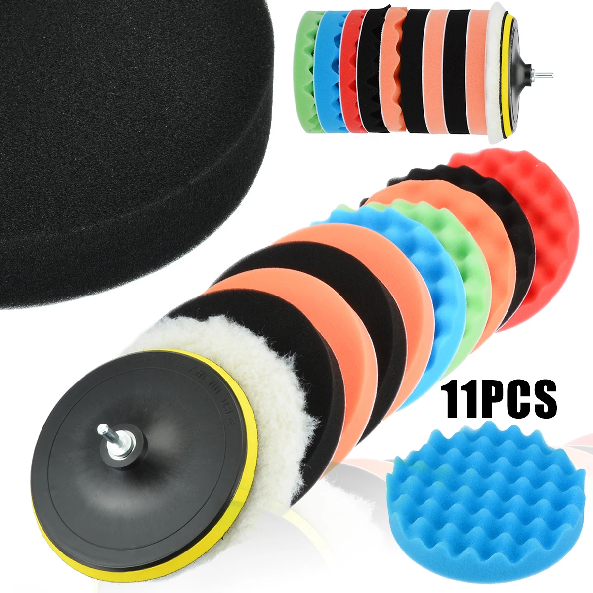 11pcs 7" Polishing Pad Roundness Waxing Buffing Polishing Cutting