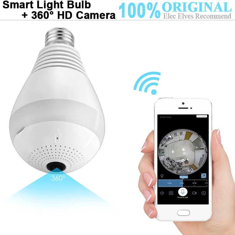 Умная лампочка с HD камерой WiFi веб камера 32 Гб картой памяти мобильный телефон