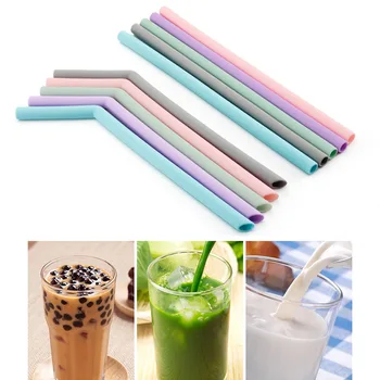 

Fold Straight Candy Color Straw Silicone High Quality Recycling Food Grade 1PC Party Supplies Cocktail Hot Sale Drinks Popular