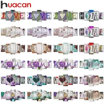 

Huacan Diamond Painting Multi-picture Combination Love Full Drill Square Cartoon Diamond Embroidery Rhinestone Mosaic Decor Home